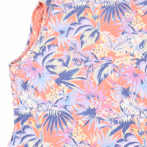 Per Una Womens Multicoloured Floral Viscose Tunic Blouse Size 14 V-Neck