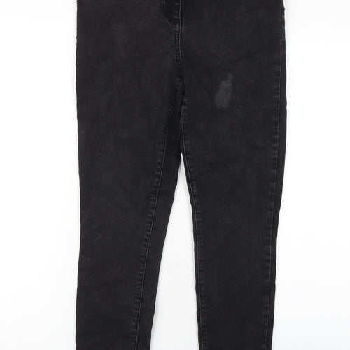 Papaya Womens Black Cotton Skinny Jeans Size 12 L29 in Regular Zip