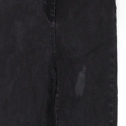 Papaya Womens Black Cotton Skinny Jeans Size 12 L29 in Regular Zip