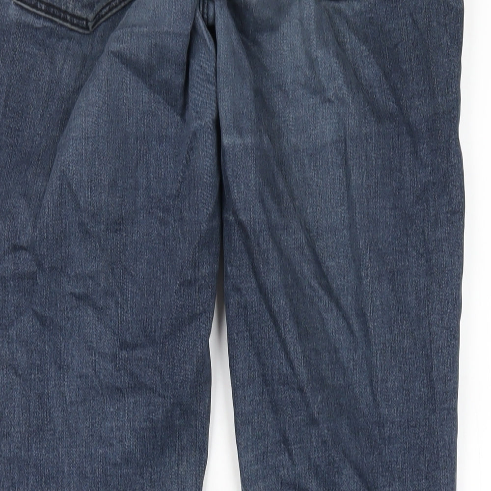 NEXT Womens Blue Cotton Straight Jeans Size 10 L31 in Slim Zip