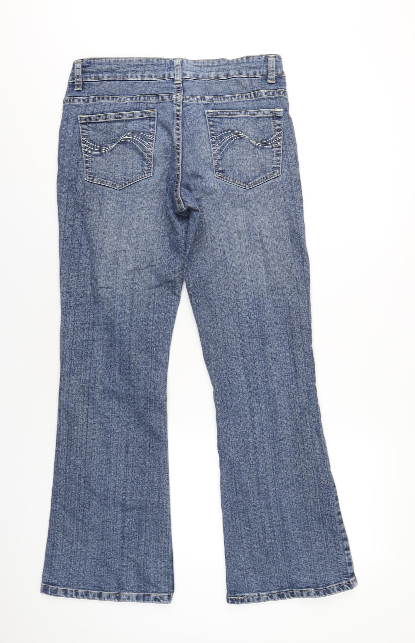 Tokyo Rose Womens Blue Cotton Bootcut Jeans Size 12 L30 in Regular Zip