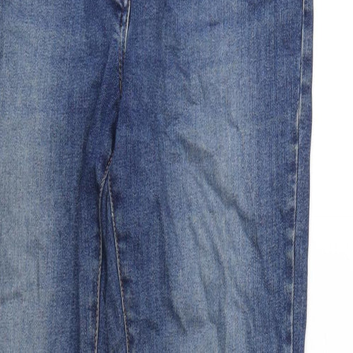 Galeries Lafayette Womens Blue Cotton Straight Jeans Size 10 L31 in Regular Button