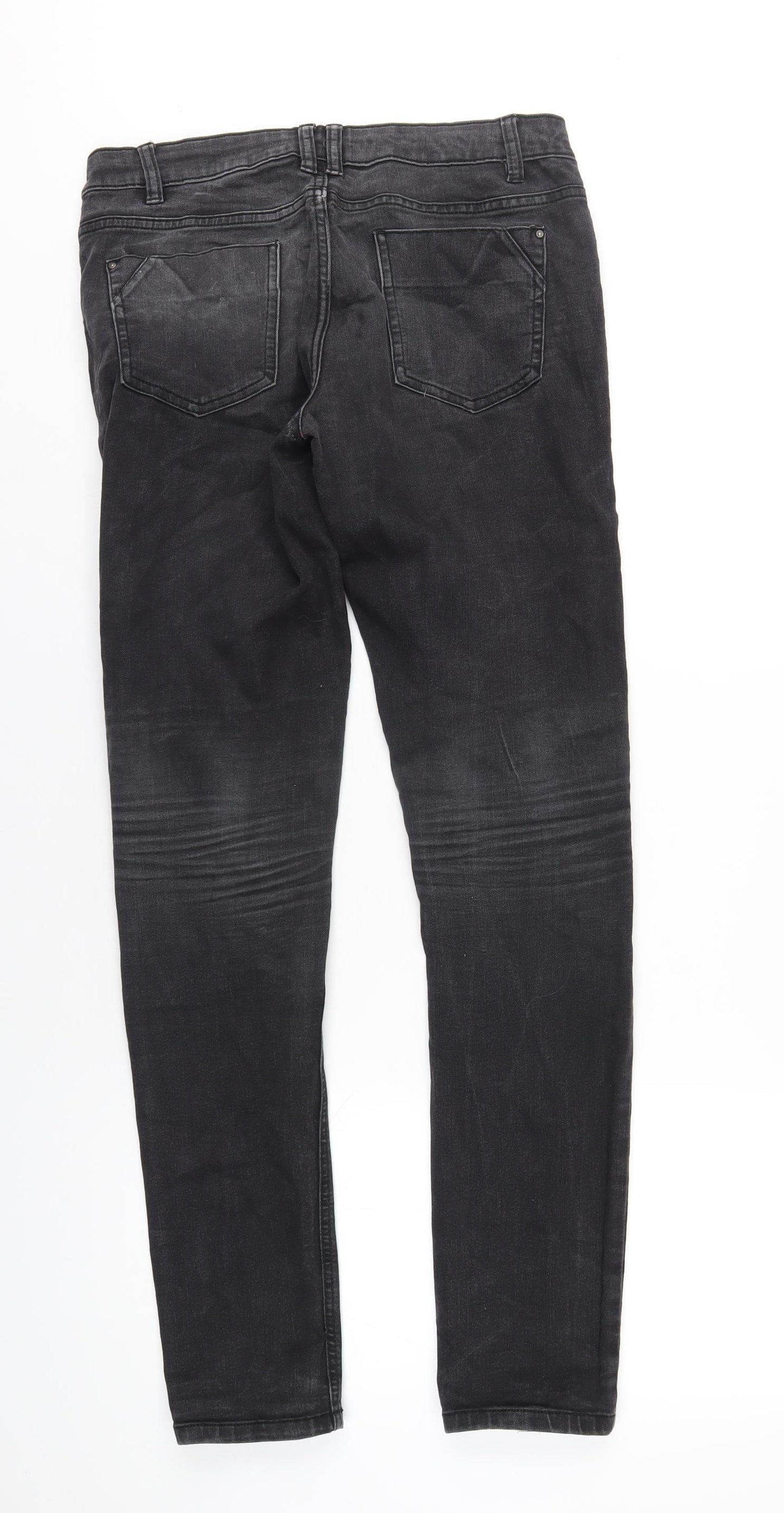 Denim & Co. Womens Black Cotton Skinny Jeans Size 10 L31 in Regular Zip