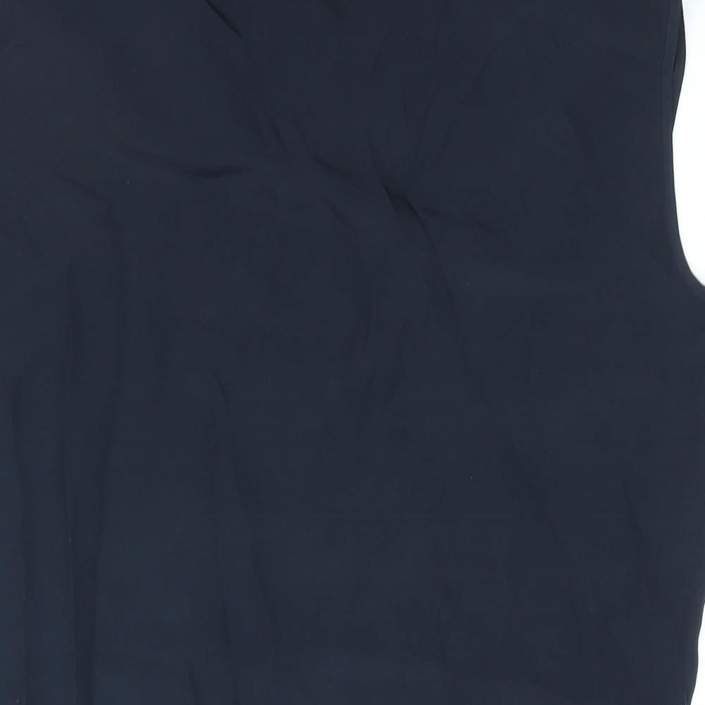 Paul Costelloe Womens Blue Polyester Camisole Blouse Size 12 Roll Neck