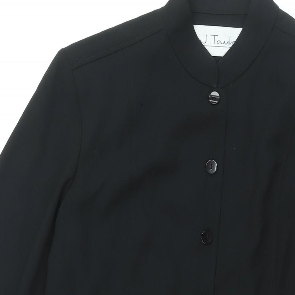 J. Taylor Womens Black Jacket Size M Button - Shoulder Pads