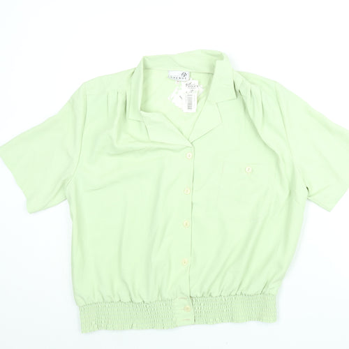 First Avenue Womens Green Polyester Basic Blouse Size 18 Collared - Vintage