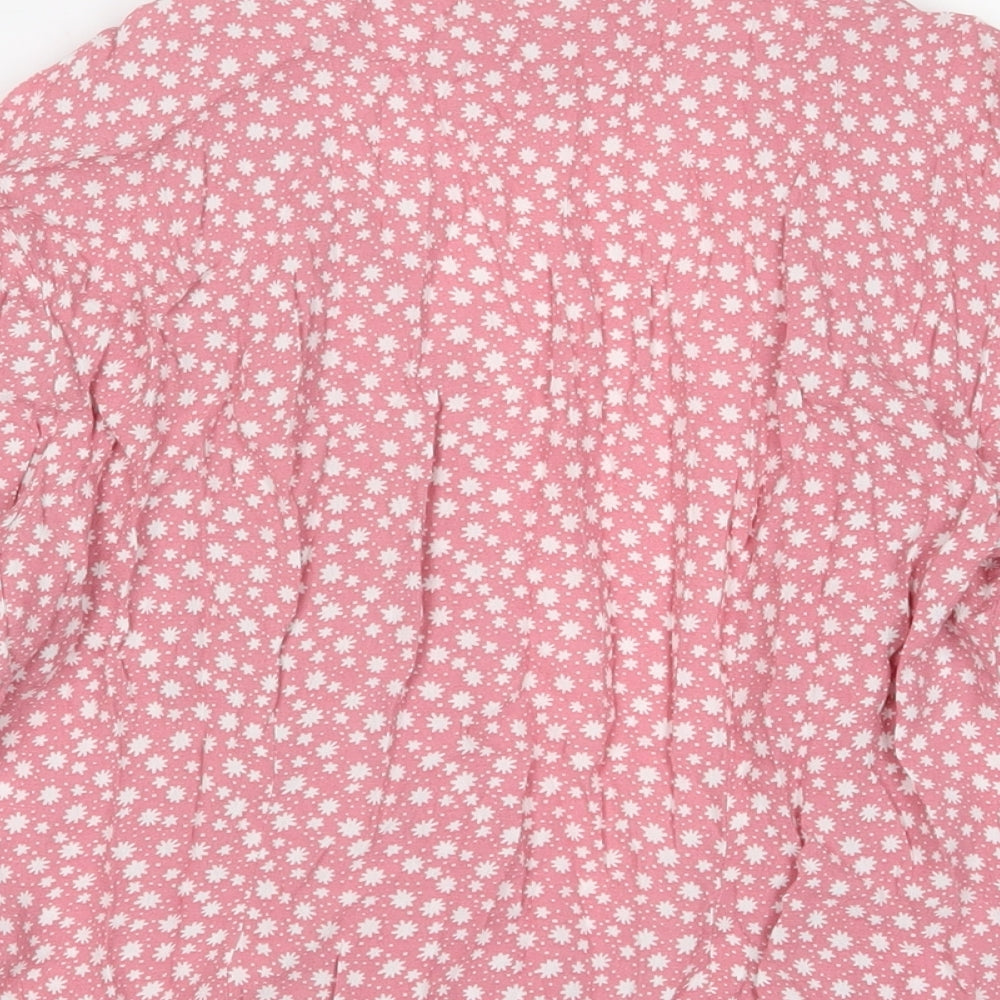 & Other Stories Womens Pink Floral Viscose Basic Blouse Size 12 V-Neck