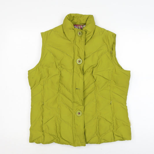 Per Una Womens Green Gilet Waistcoat Size M Zip