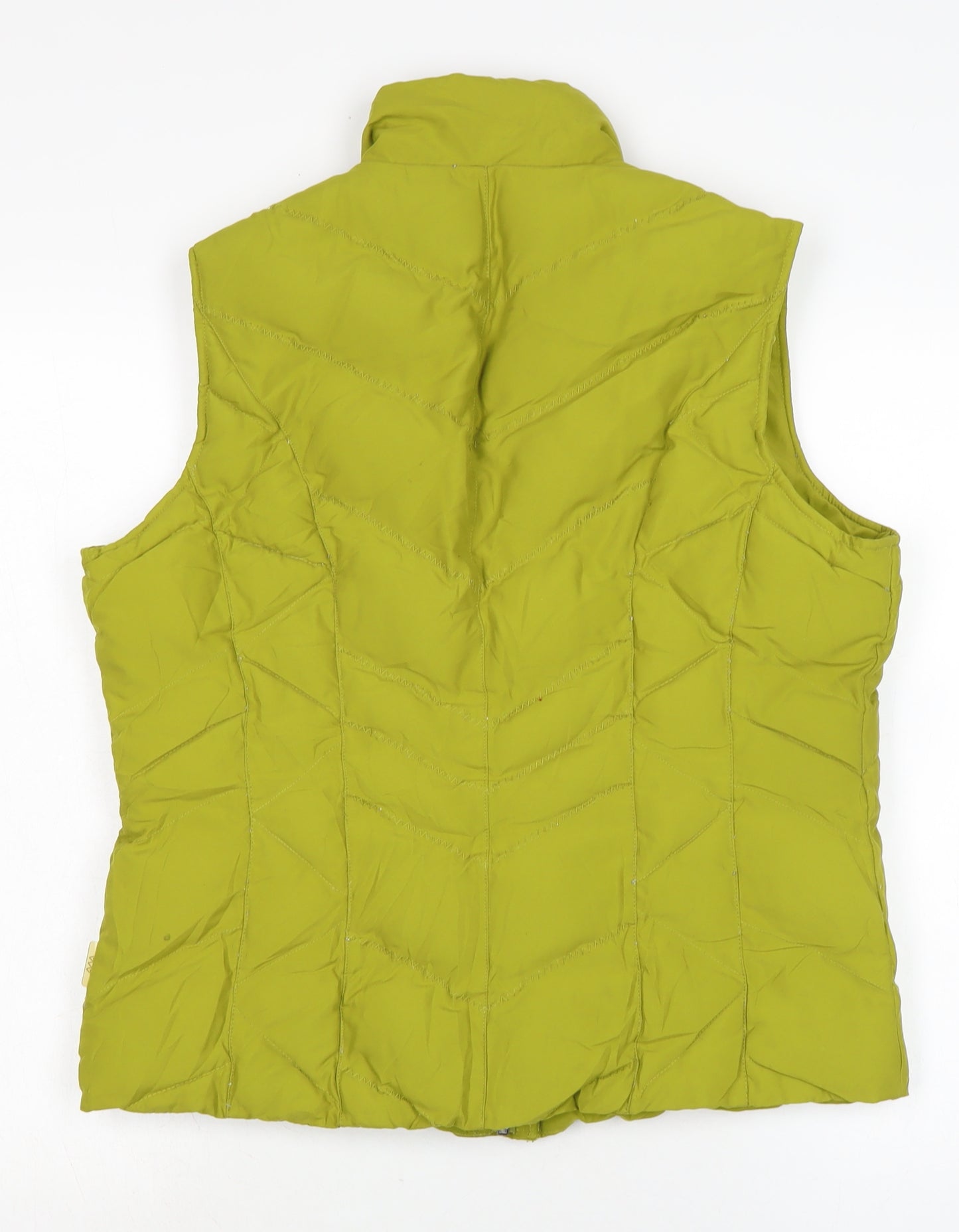 Per Una Womens Green Gilet Waistcoat Size M Zip