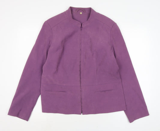 EWM Womens Purple Jacket Size 16 Zip