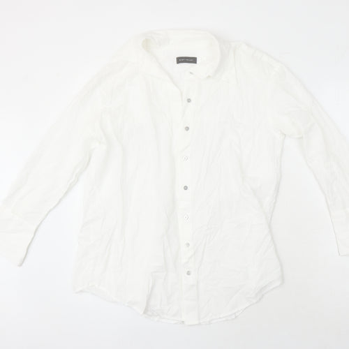 Mint Velvet Womens White 100% Cotton Basic Blouse Size S Collared