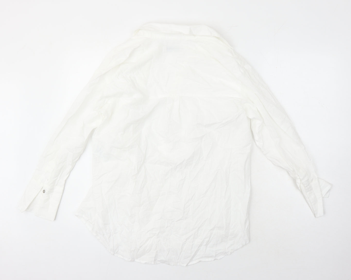 Mint Velvet Womens White 100% Cotton Basic Blouse Size S Collared