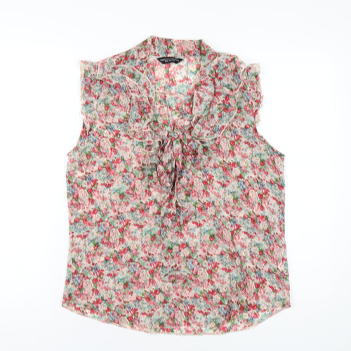 Dorothy Perkins Womens Multicoloured Floral Polyester Basic Blouse Size 12 V-Neck