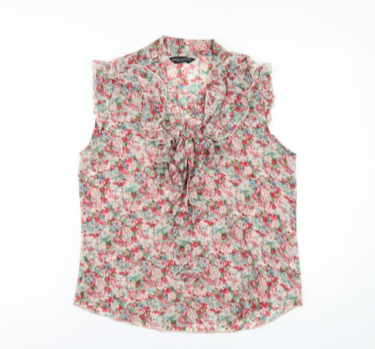 Dorothy Perkins Womens Multicoloured Floral Polyester Basic Blouse Size 12 V-Neck