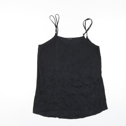 River Island Womens Black Polyester Camisole T-Shirt Size 10 V-Neck