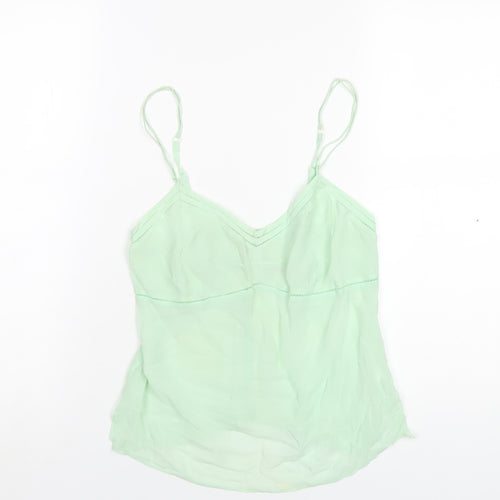 Reiss Womens Green Silk Camisole T-Shirt Size S V-Neck