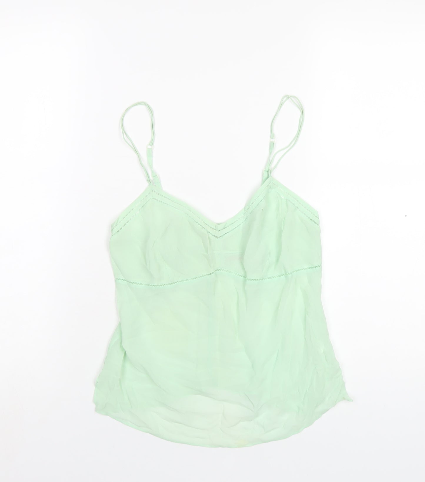 Reiss Womens Green Silk Camisole T-Shirt Size S V-Neck