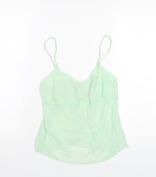 Reiss Womens Green Silk Camisole T-Shirt Size S V-Neck