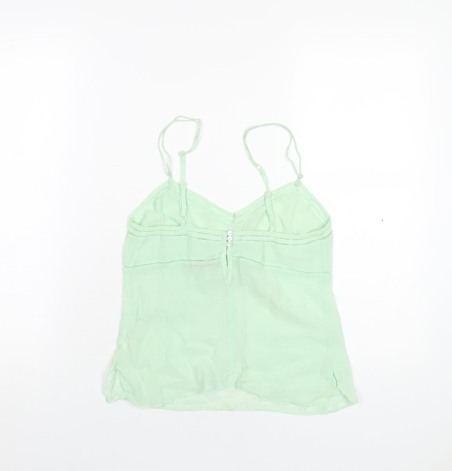 Reiss Womens Green Silk Camisole T-Shirt Size S V-Neck