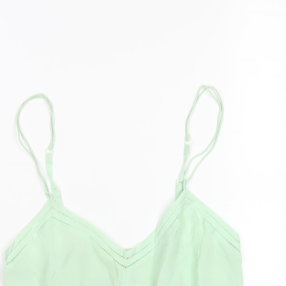 Reiss Womens Green Silk Camisole T-Shirt Size S V-Neck