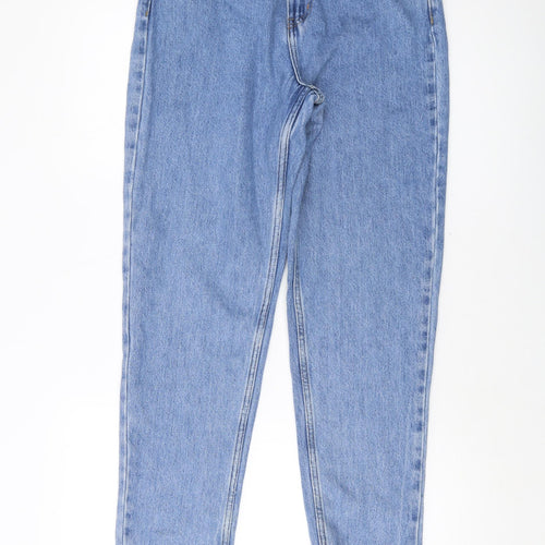 Denim & Co. Womens Blue Cotton Mom Jeans Size 10 L28 in Regular Button