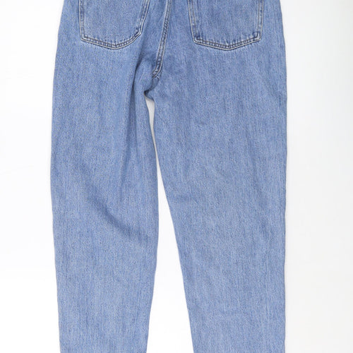 Denim & Co. Womens Blue Cotton Mom Jeans Size 10 L28 in Regular Button