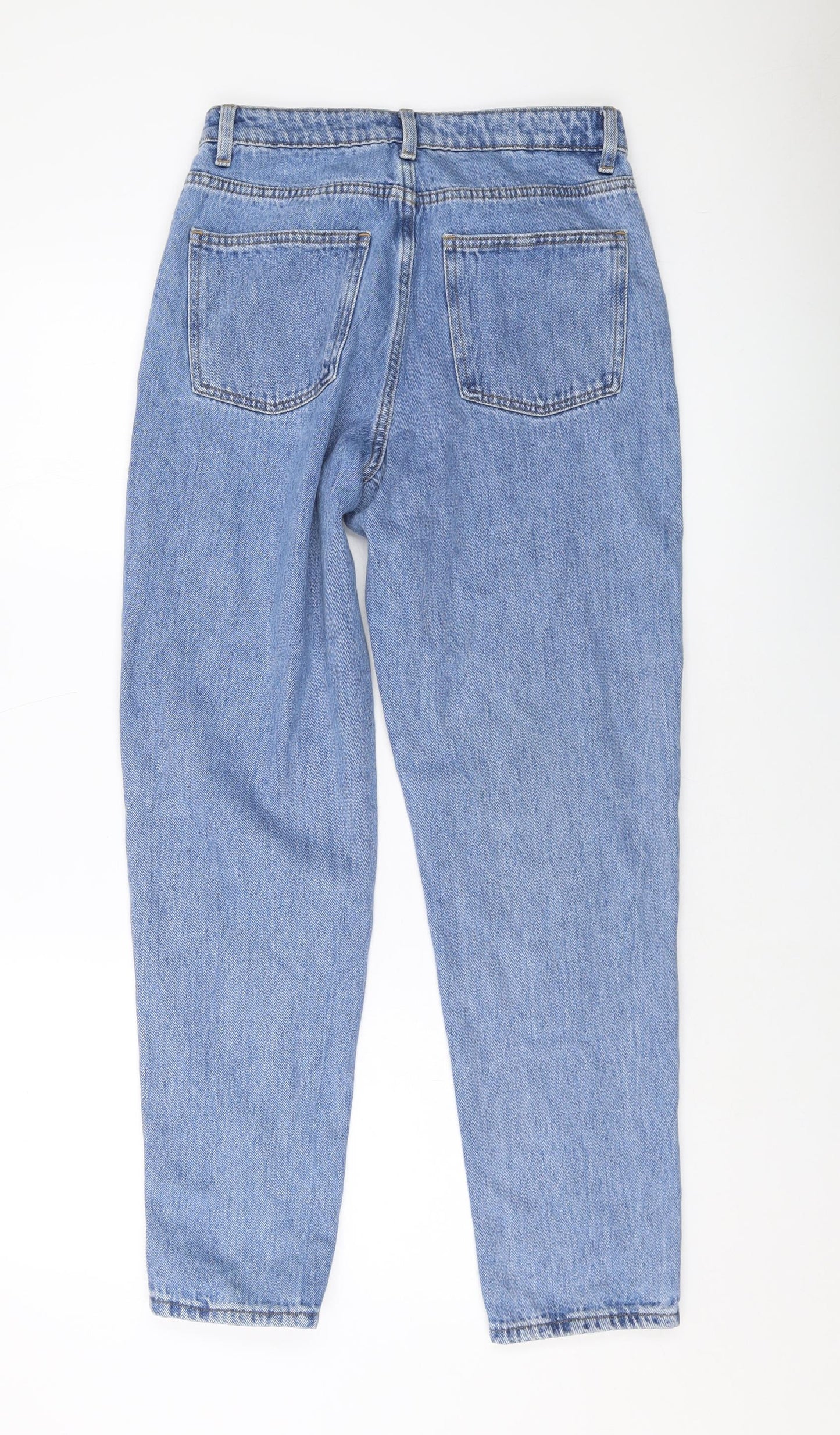 Denim & Co. Womens Blue Cotton Mom Jeans Size 10 L28 in Regular Button