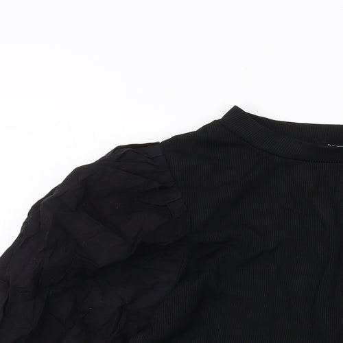 New Look Womens Black Polyester Basic Blouse Size 16 Round Neck