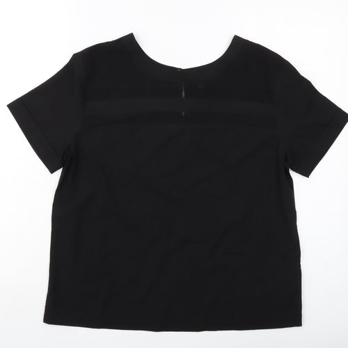 Daniel Hetcher Womens Black Polyester Basic Blouse Size 8 Round Neck