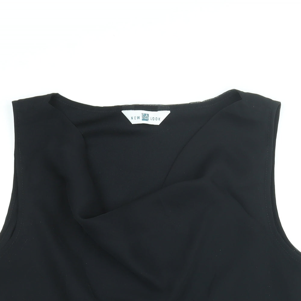 New Look Womens Black Polyester Camisole Blouse Size 18 Cowl Neck