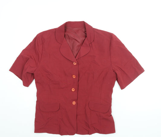 Dorothy Perkins Womens Red Polyester Basic Blouse Size 16 Collared - Vintage