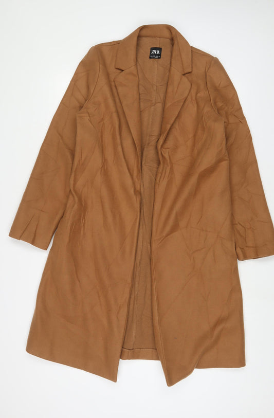 Zara Womens Brown Overcoat Coat Size M - Open