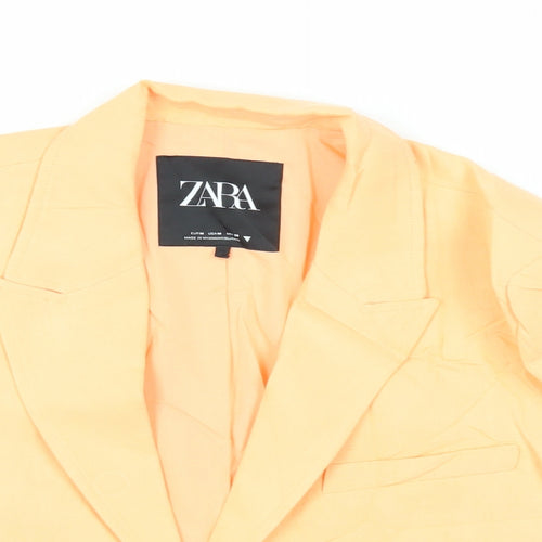 Zara Womens Orange Jacket Blazer Size M Button