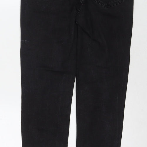 Mango Womens Black Cotton Skinny Jeans Size 12 L28 in Regular Zip