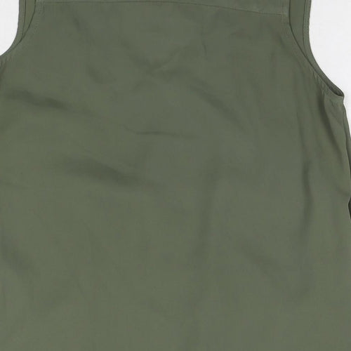 New Look Womens Green Polyester Basic Tank Size 10 Round Neck