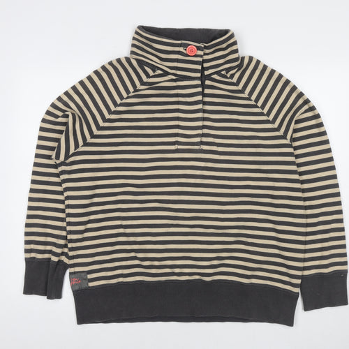 Joules Womens Brown Striped Cotton Pullover Sweatshirt Size 18 Pullover