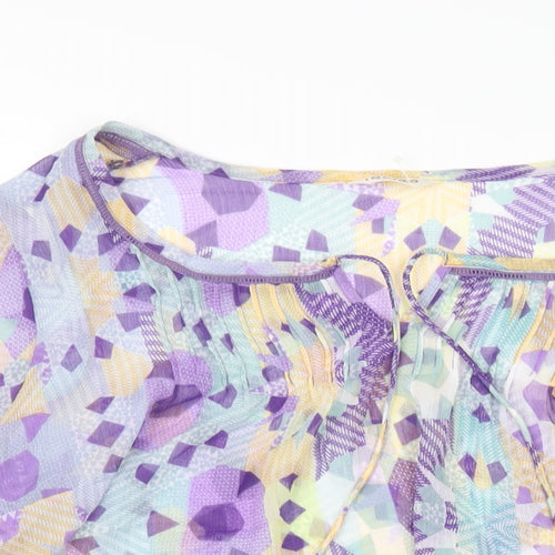 Indigo Womens Multicoloured Geometric Polyester Basic Blouse Size 18 V-Neck