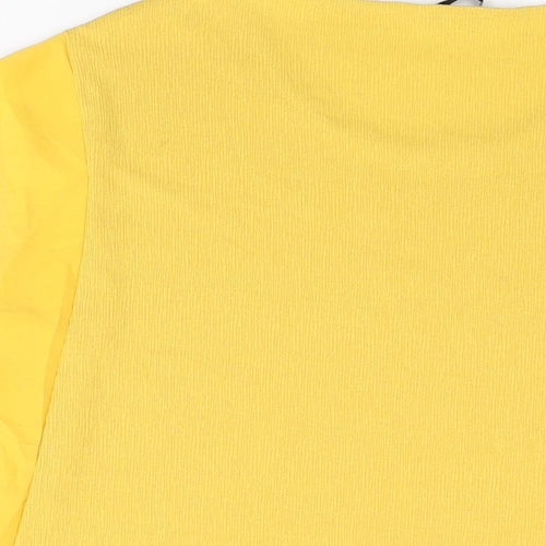 Marks and Spencer Womens Yellow Polyester Basic T-Shirt Size 18 Round Neck