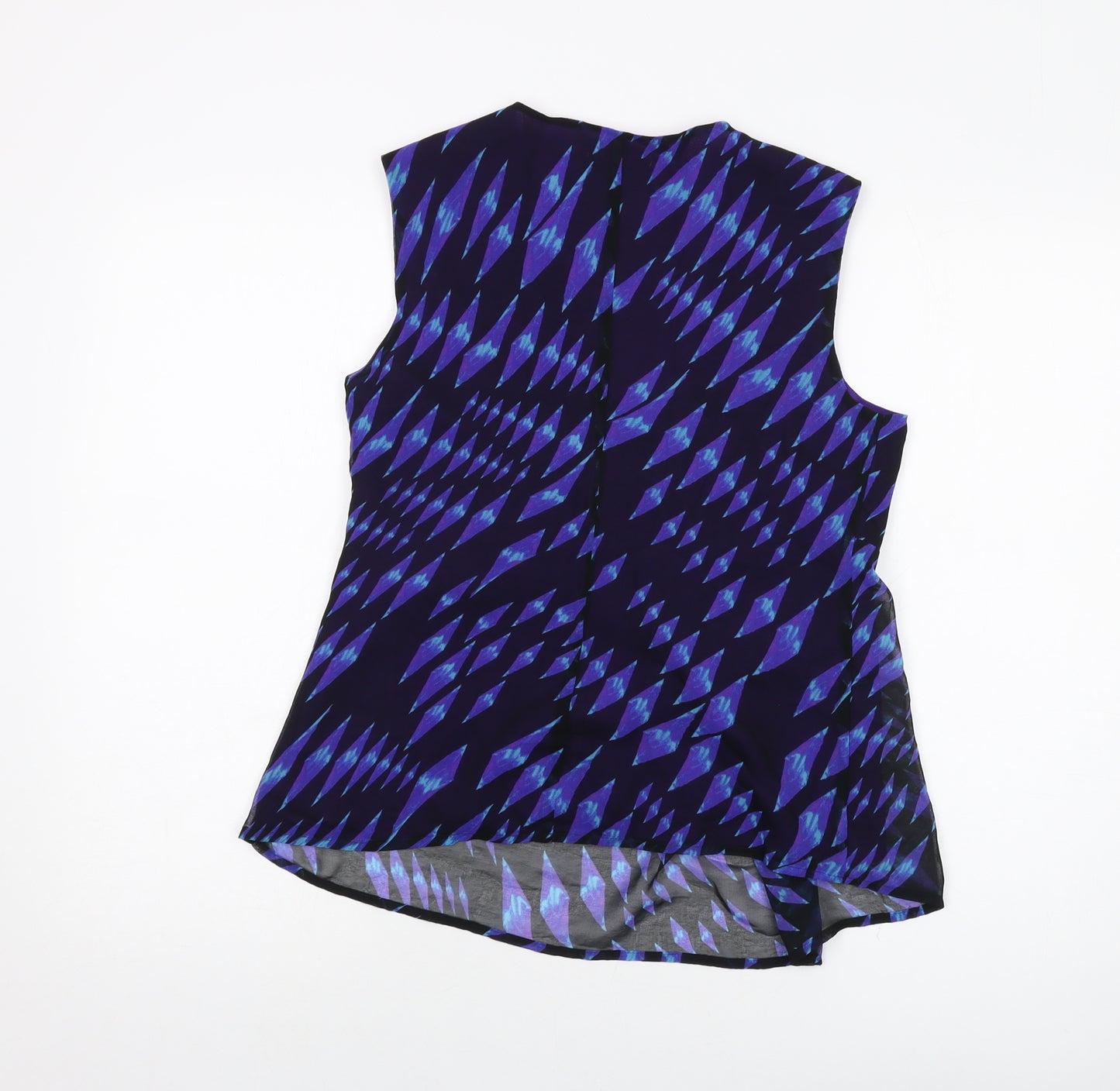 Per Una Womens Purple Herringbone Polyester Basic Tank Size 10 V-Neck