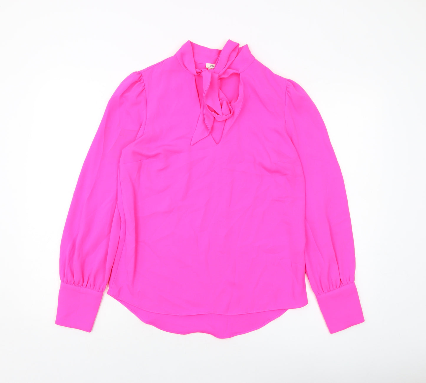 River Island Womens Pink Polyester Basic Blouse Size 8 V-Neck