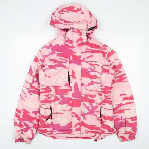 Surfanic Womens Pink Camouflage Ski Jacket Coat Size M Zip