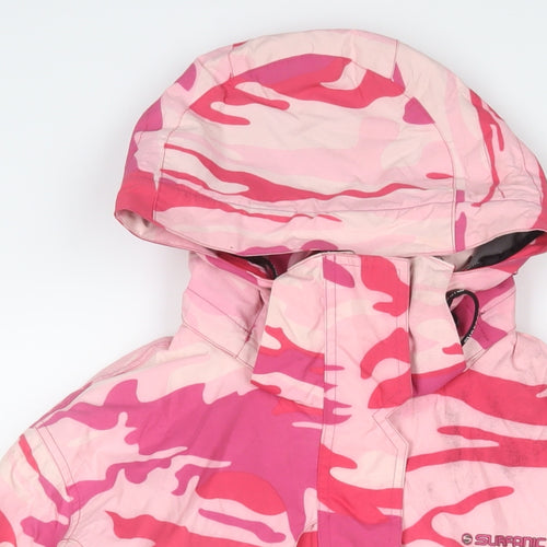 Surfanic Womens Pink Camouflage Ski Jacket Coat Size M Zip