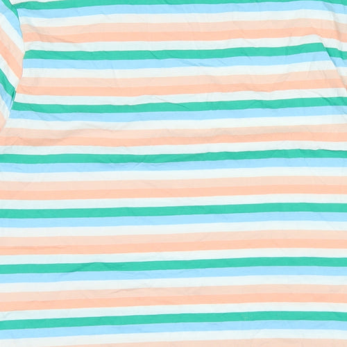 Marks and Spencer Womens Multicoloured Striped Cotton Basic T-Shirt Size 18 Crew Neck