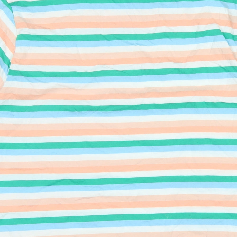 Marks and Spencer Womens Multicoloured Striped Cotton Basic T-Shirt Size 18 Crew Neck