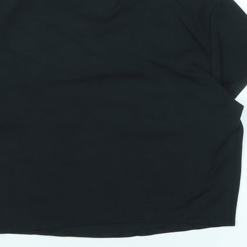 Uniqlo Womens Black Cotton Cropped T-Shirt Size S Crew Neck