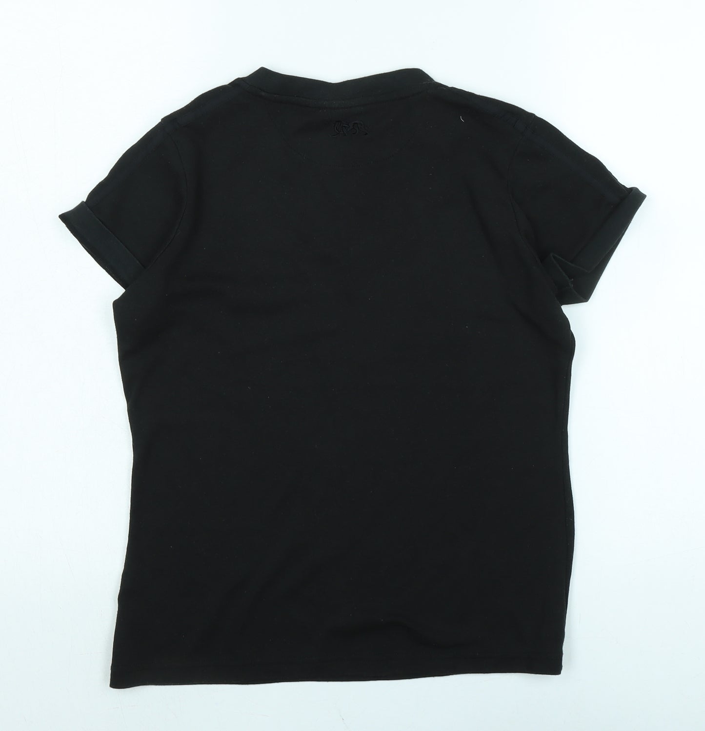 Lonsdale Womens Black Cotton Basic T-Shirt Size 10 V-Neck