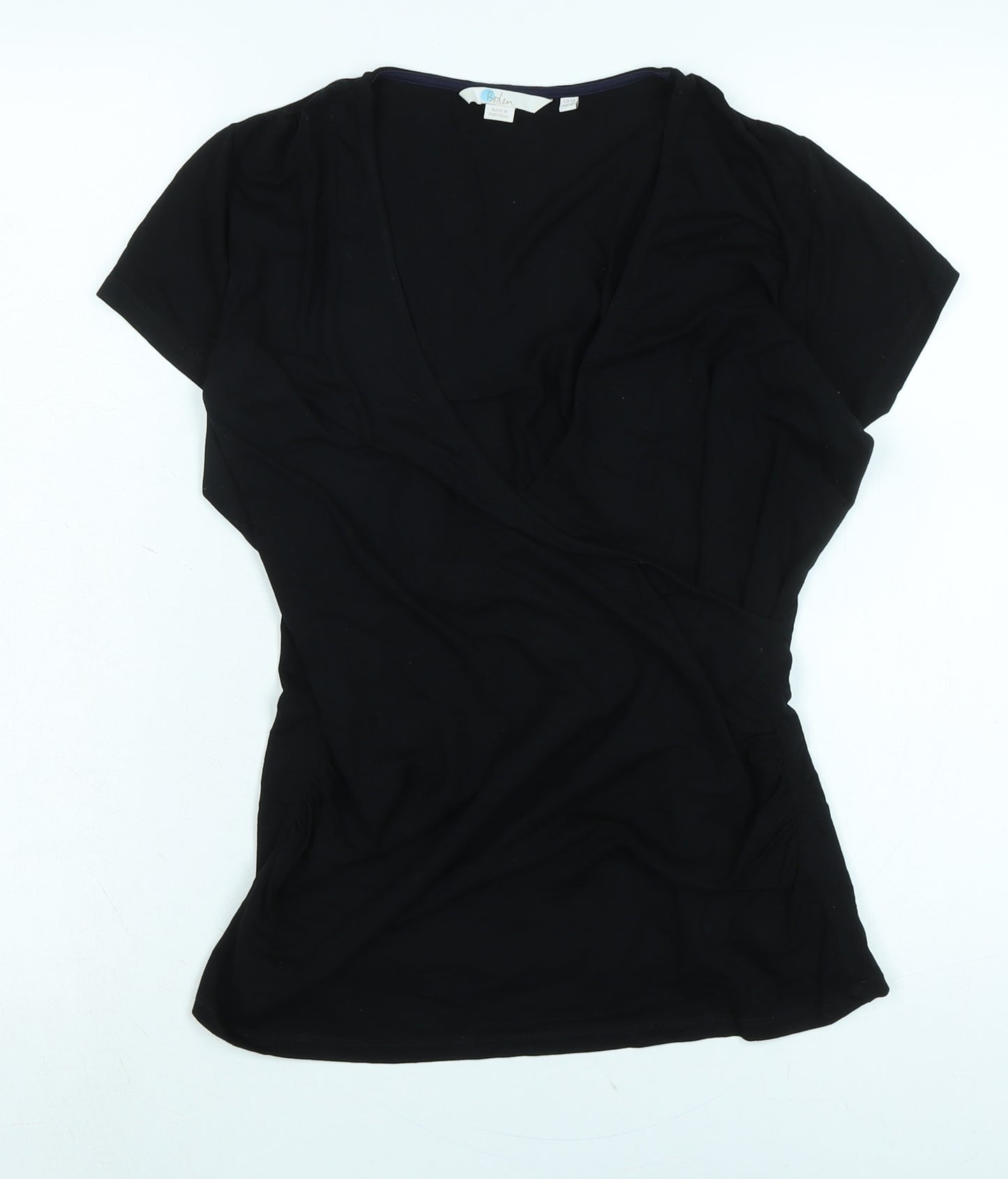 Boden Womens Black Viscose Basic Blouse Size 14 V-Neck