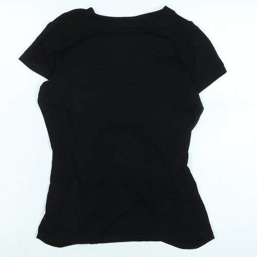 Boden Womens Black Viscose Basic Blouse Size 14 V-Neck