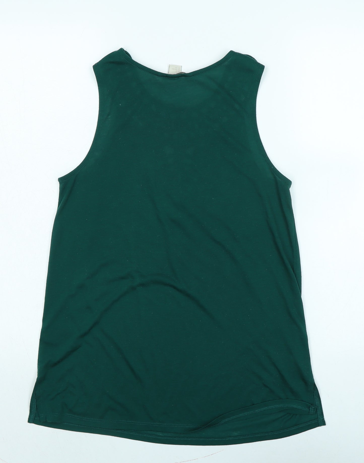 H&M Womens Green Polyester Basic Tank Size S Boat Neck