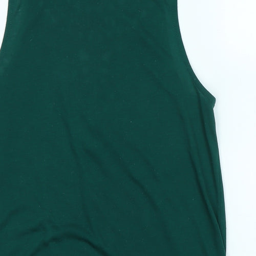 H&M Womens Green Polyester Basic Tank Size S Boat Neck